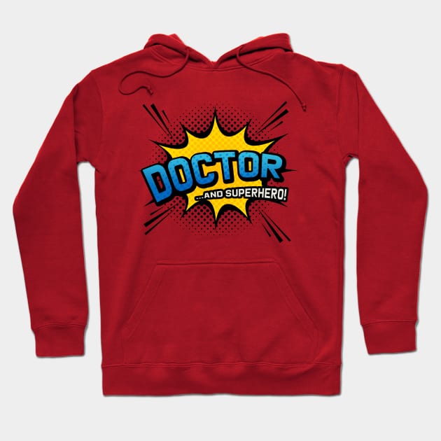 Doctor & Superhero - Comic Book Style Hoodie by Elsie Bee Designs